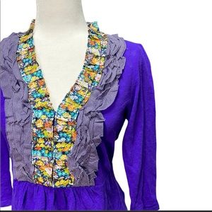 Anthropologie Deletta Ruffle Top-